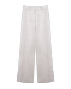 Tencel Linen Panel Detail Straight Leg Trousers Suitpure