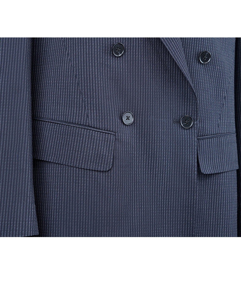 Summer Weight Fine Stripe Wool Blazer Suitpure