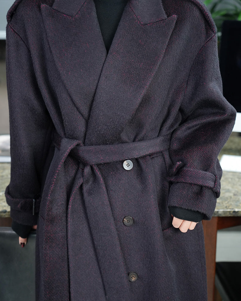 Burgundy Wool Coat | Relaxed Silhouette