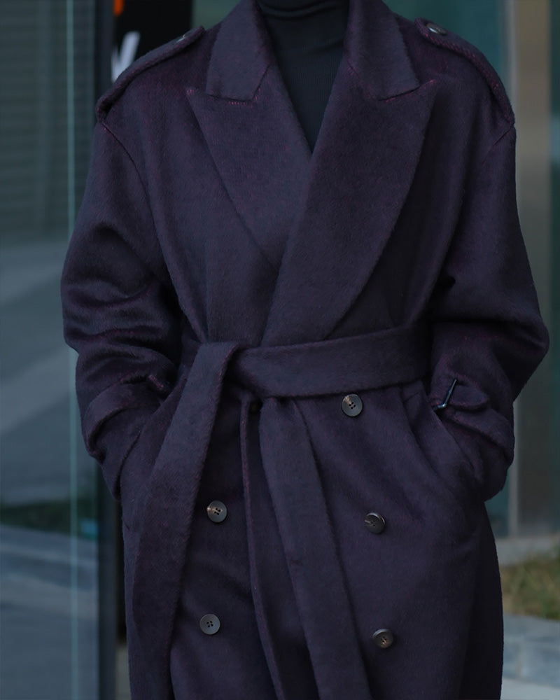 Burgundy Wool Coat | Relaxed Silhouette