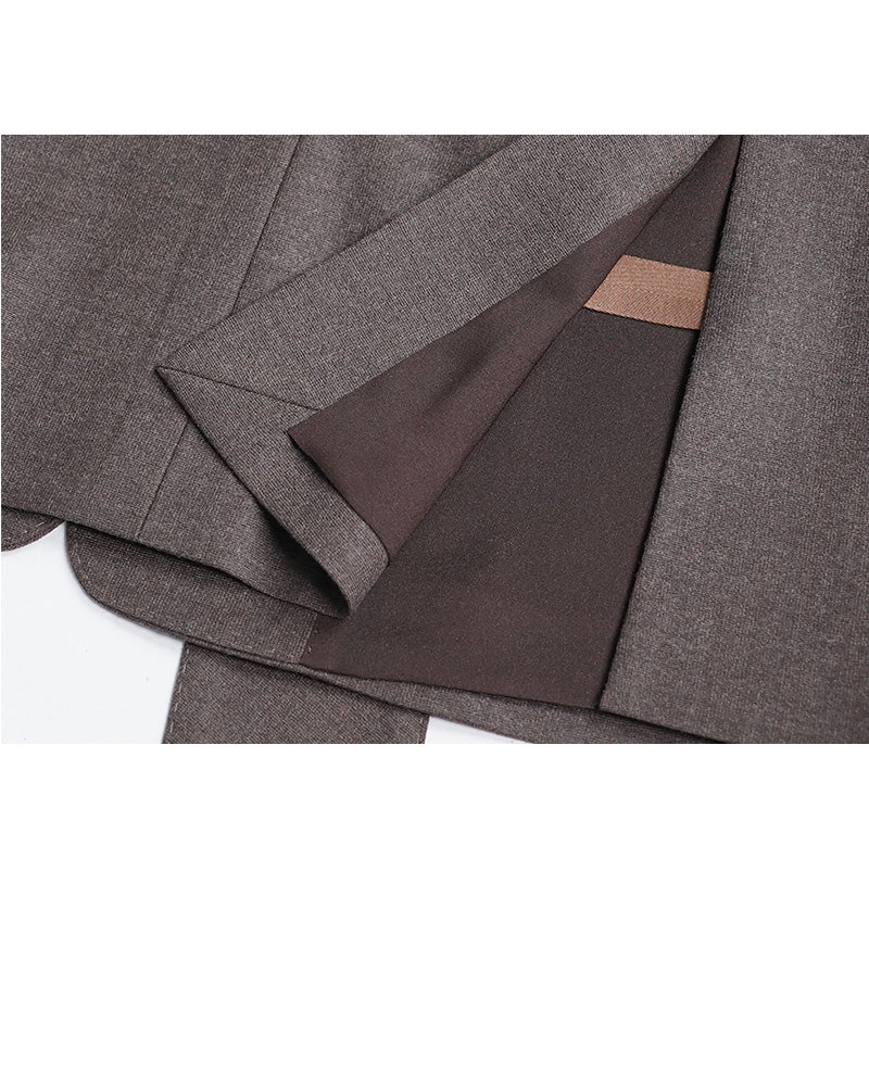 Summer Weight Wool Suit with Floral Vine Motif