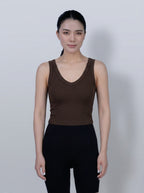 Minimal Deep V‑Neck Ribbed Layering Tank Top