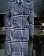 Oversized Check Coat in Neutral Plaid Suitpure