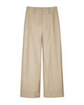 Wheat Continuous Waistband Tencel Cotton Cropped Trousers Suitpure