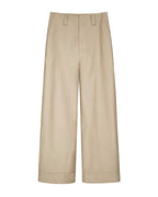 Wheat Continuous Waistband Tencel Cotton Cropped Trousers Suitpure