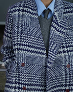 Oversized Check Coat in Neutral Plaid Suitpure