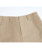 Wheat Continuous Waistband Tencel Cotton Cropped Trousers Suitpure