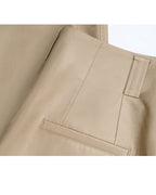 Wheat Continuous Waistband Tencel Cotton Cropped Trousers Suitpure