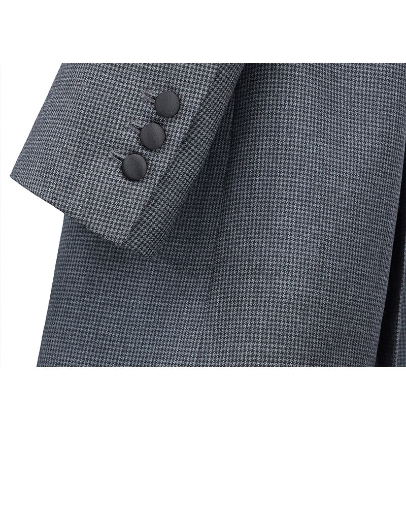 Black Grey Houndstooth Blazer | Relaxed Fit