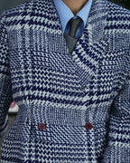 Oversized Check Coat in Neutral Plaid Suitpure