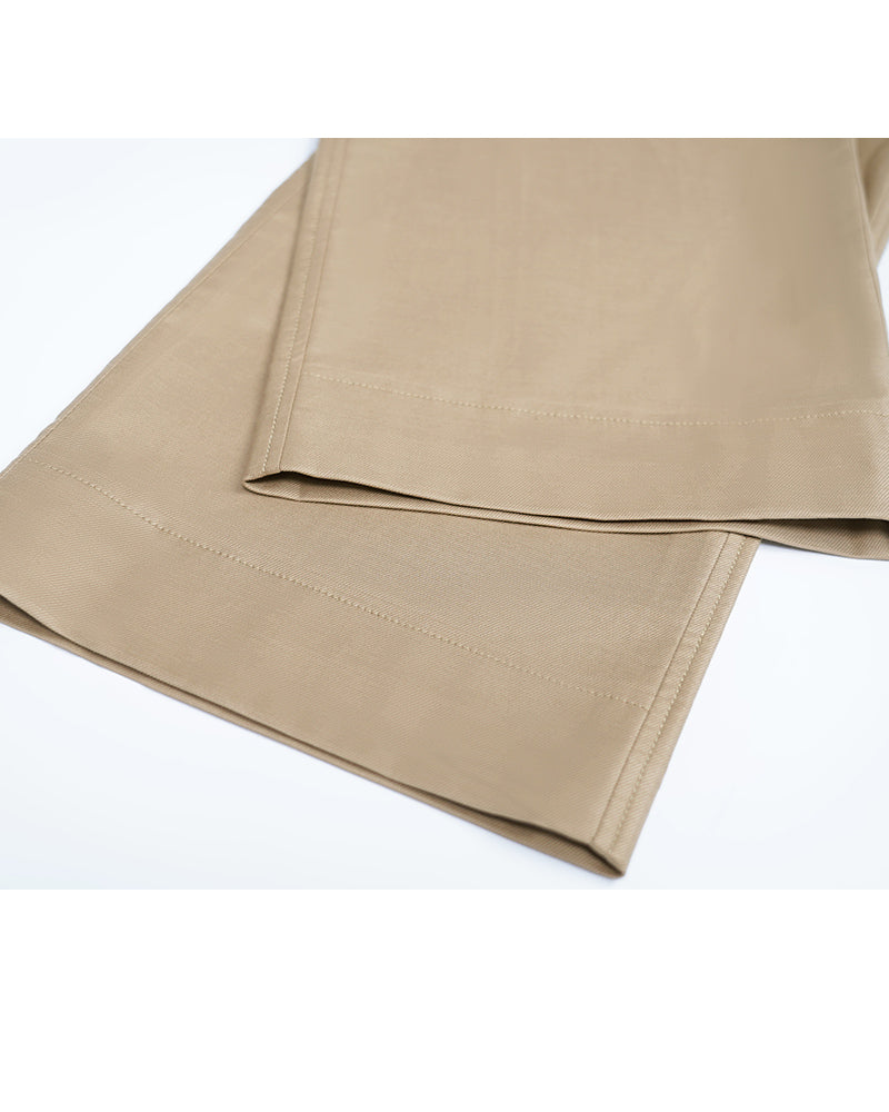 Wheat Continuous Waistband Tencel Cotton Cropped Trousers Suitpure