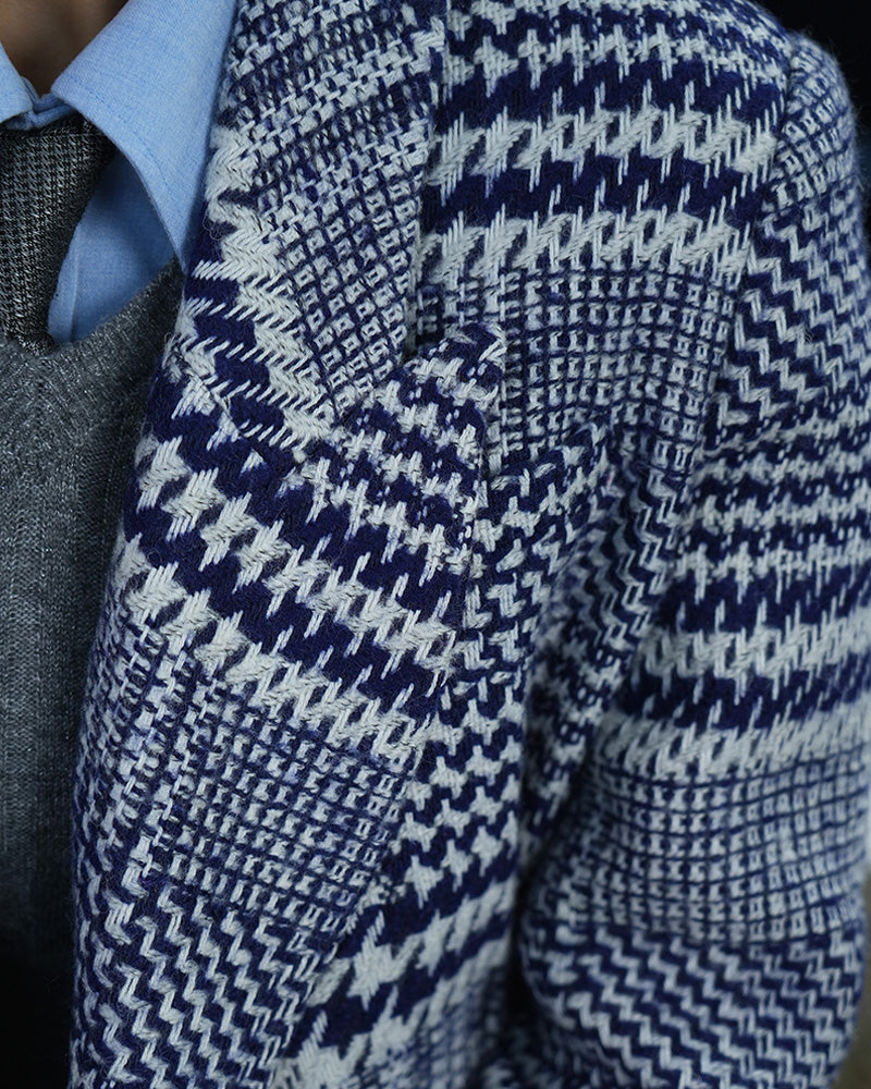 Oversized Check Coat in Neutral Plaid Suitpure