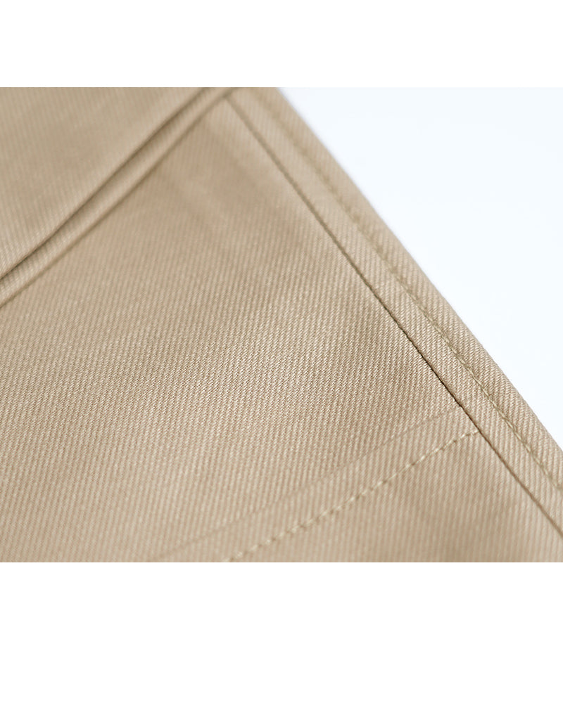 Wheat Continuous Waistband Tencel Cotton Cropped Trousers Suitpure