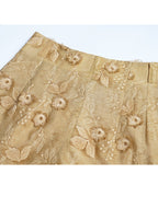 3D Embroidered Floral Wide-Leg Trousers