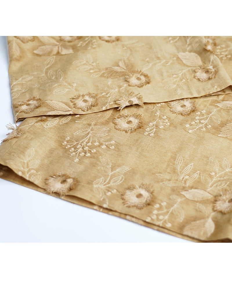 3D Embroidered Floral Wide-Leg Trousers