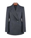 【Elite Wardrobe】Classic Charcoal Wool Blazer with Round Hem Suitpure
