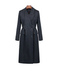 Jet Black Asymmetrical Collar Coat Suitpure