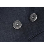 Classic Charcoal Wool Blazer with Round Hem