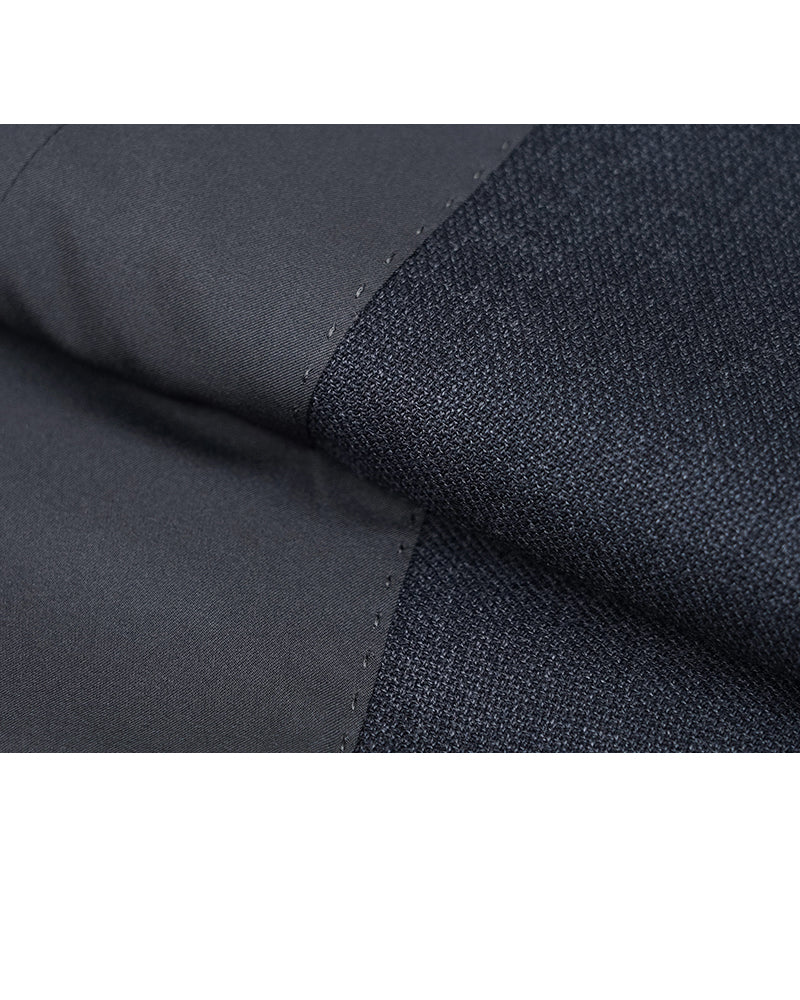 Classic Charcoal Wool Blazer with Round Hem