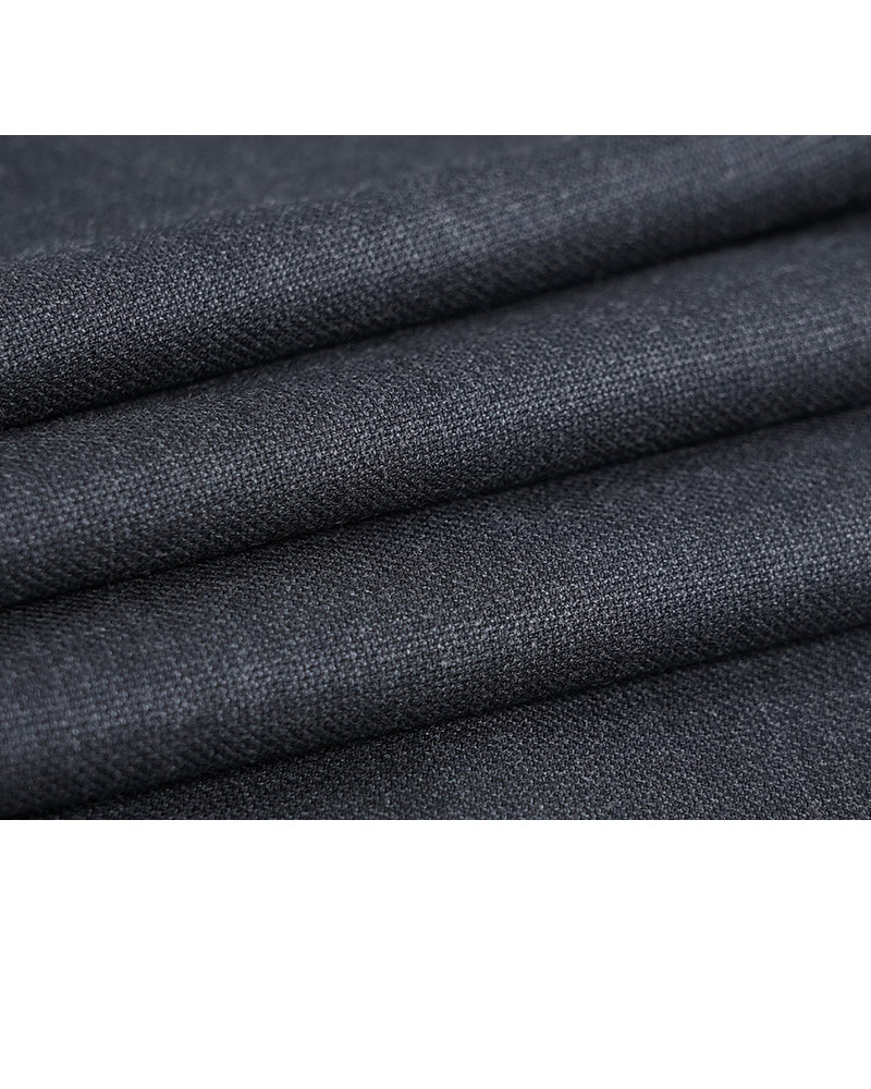 Classic Charcoal Wool Blazer with Round Hem