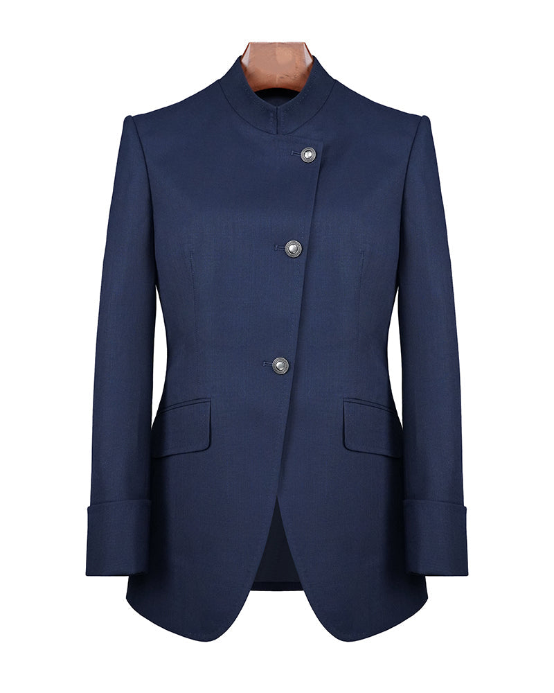 Relaxed Fit Mandarin Collar Blazer Suitpure