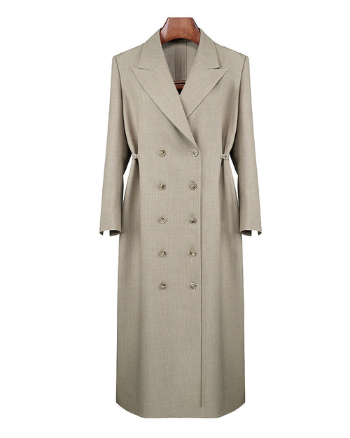Camel Green Relaxed Dress | Self-Tie Waist Suitpure