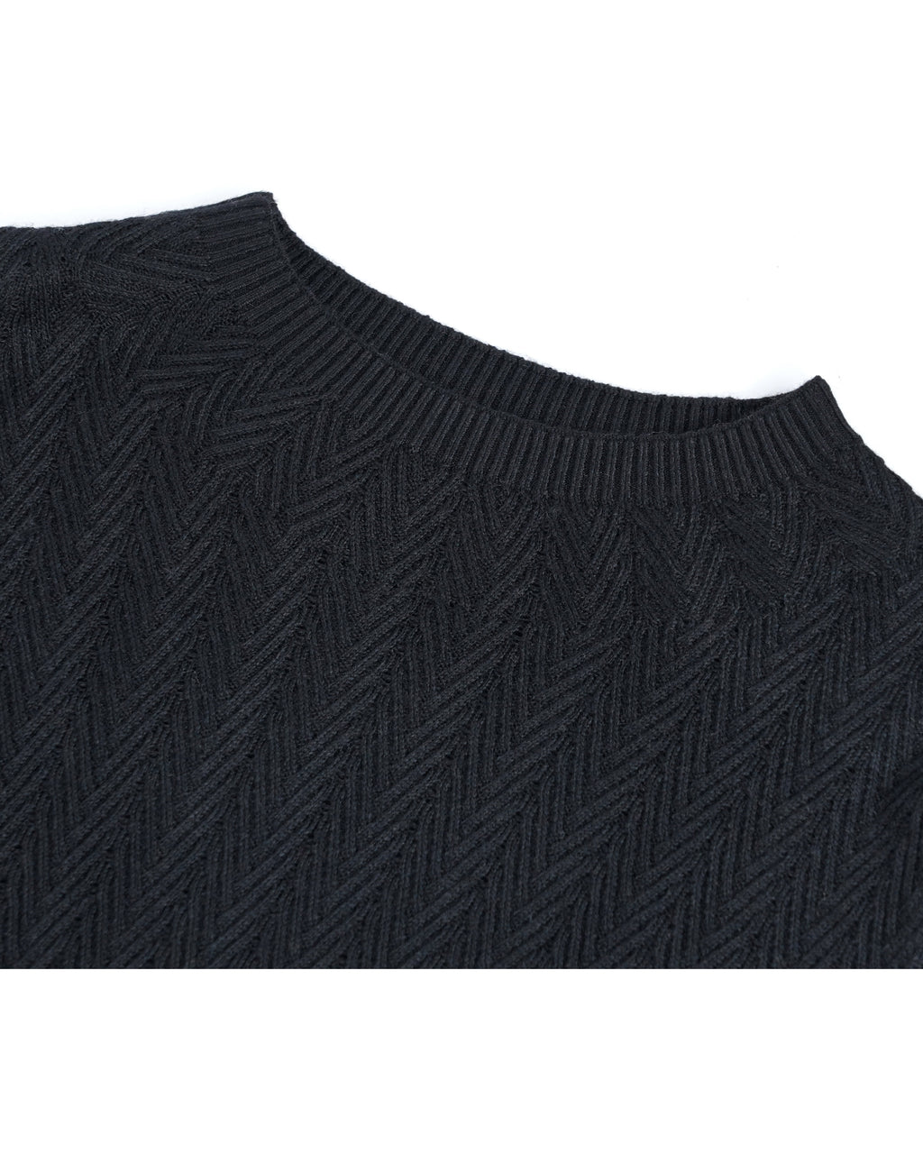 Black Textured Knit Short Sleeve Top