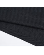 Black Textured Knit Short Sleeve Top