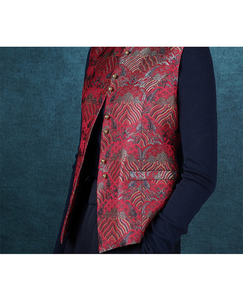 Yunjin Brocade Crewneck Vest