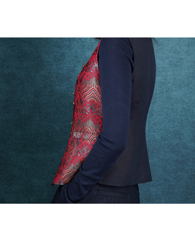 Yunjin Brocade Crewneck Vest