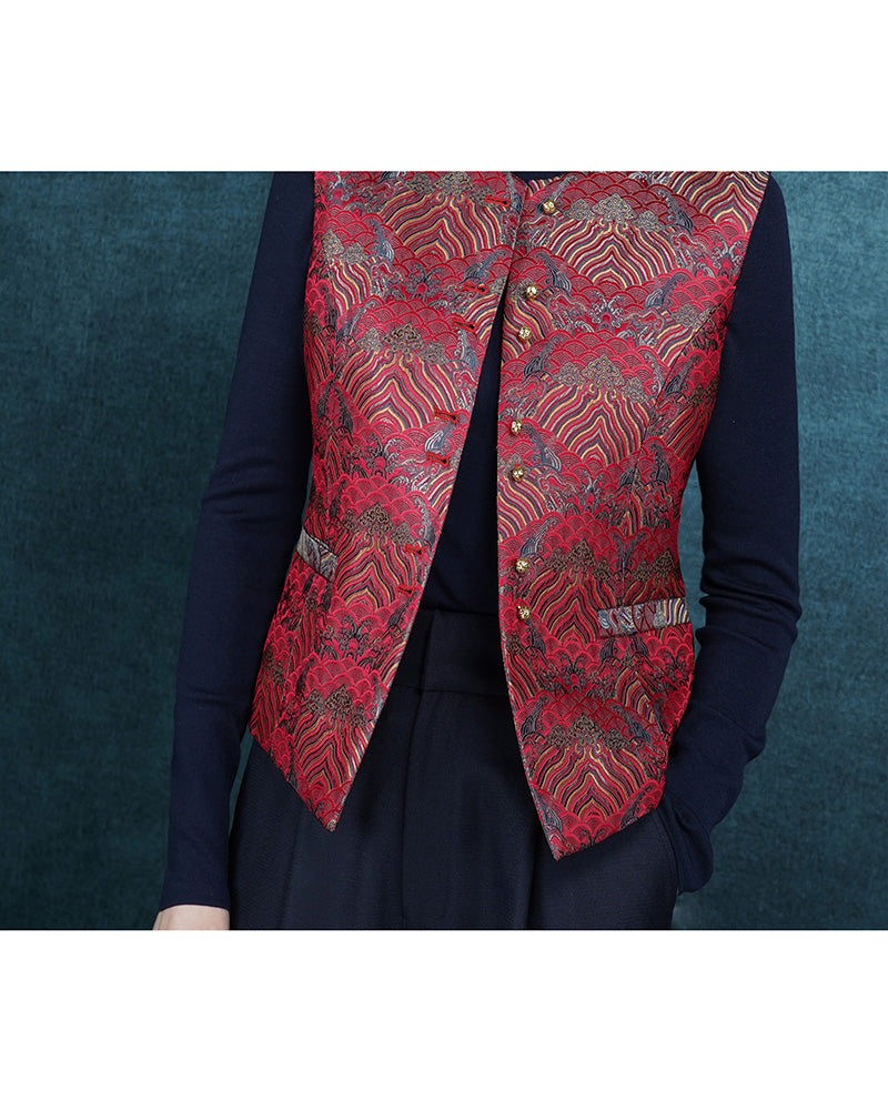 Yunjin Brocade Crewneck Vest
