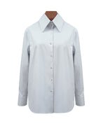 Ash Grey Shirt with Double Button Pointed Collar