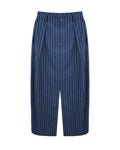 Striped Midi Skirt with Front & Back Slit Suitpure