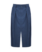 Striped Midi Skirt with Front & Back Slit Suitpure