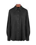 Black Bamboo Cotton Stretch Tailored Shirt Suitpure