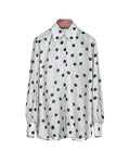 Women Silk-Blend Polka Dot Button-Down Shirt