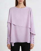 Off-Shoulder Asymmetrical Cape Blouse | Romantic Flowing Suitpure