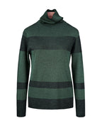 Thick Wool Turtleneck with Horizontal Stripes