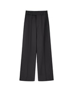 High Waist Cavalry Twill Straight Wool Pants | 100% Wool