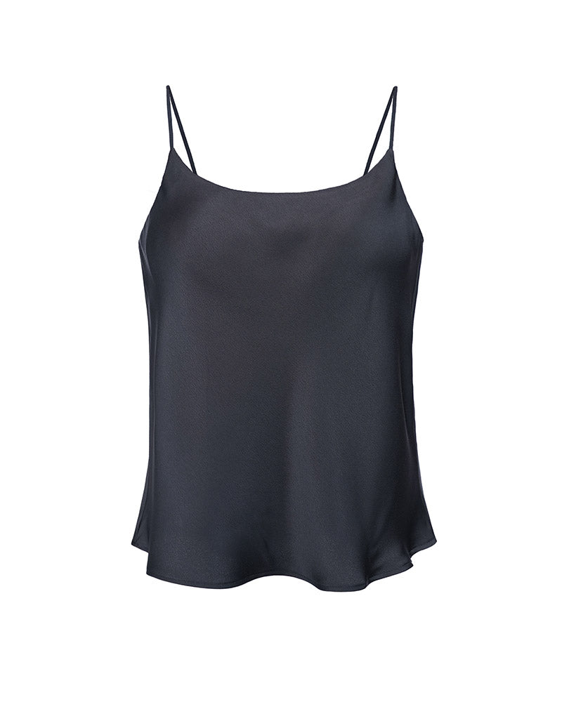 Slim-Fit Black Camisole with Spaghetti Straps Suitpure