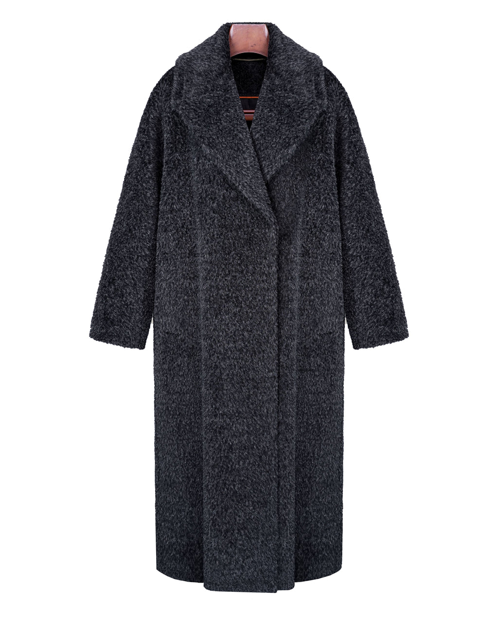 Suli Wool Long Coat in Shadow Grey Suitpure