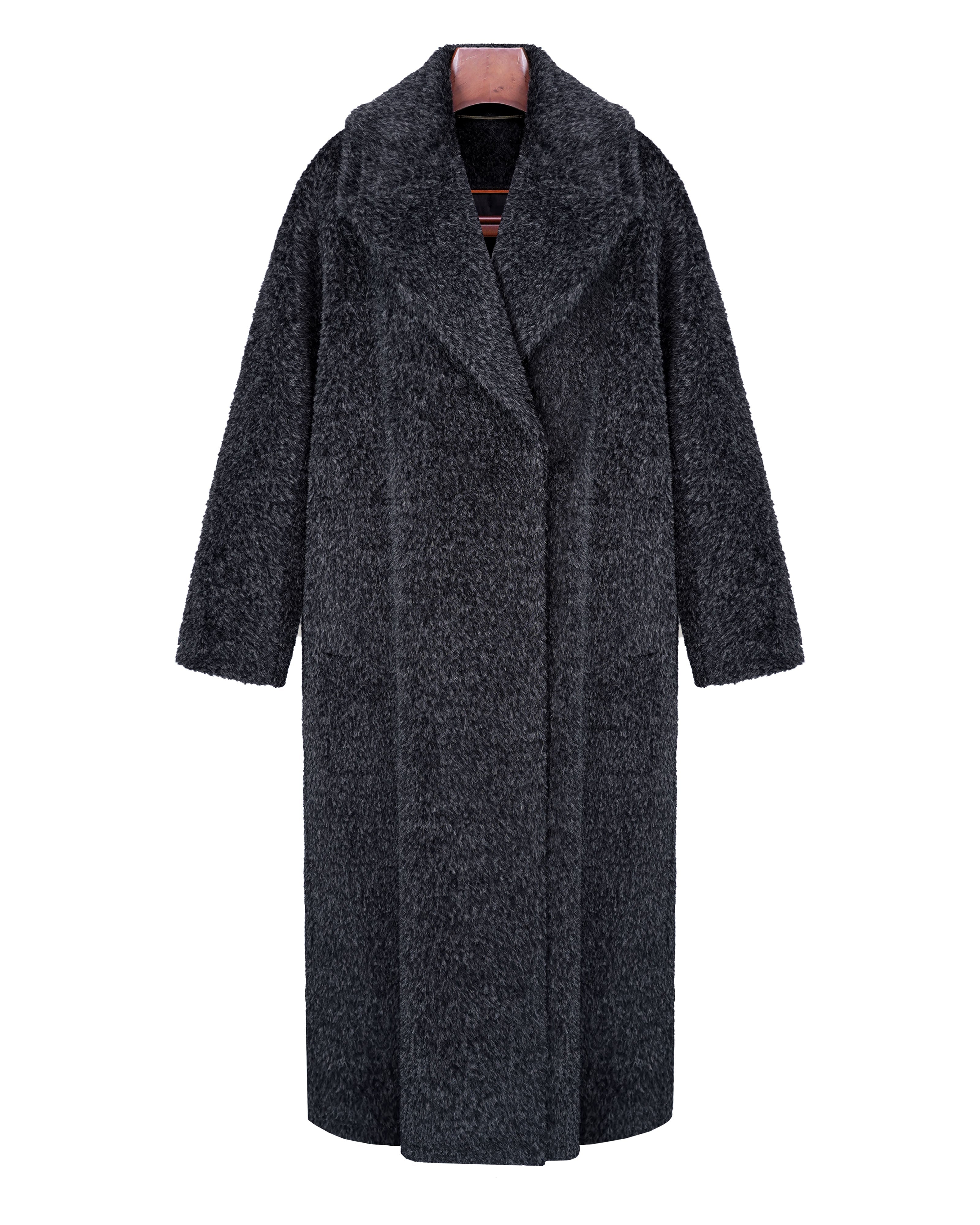 Suli Wool Long Coat in Shadow Grey Suitpure