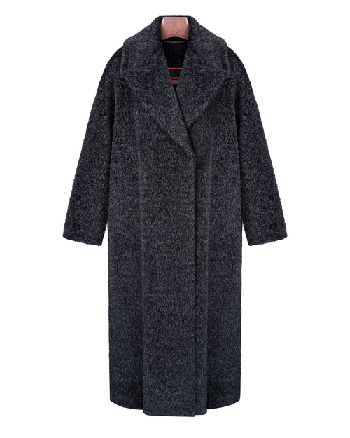 Suli Wool Long Coat in Shadow Grey Suitpure