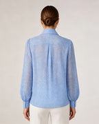 Seasalt Polka Dot Mandarin Collar Blouse with Self-Tie Suitpure