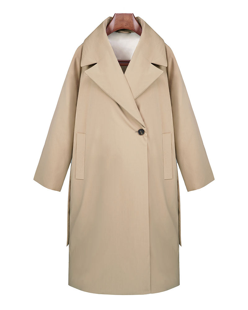 Khaki Goose Down Oversized Puffer Coat