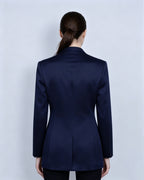 Deep Sea Blue Collarless Blazer Suitpure