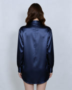 True Blue Ruffle Trim Blouse | Relaxed Fit Suitpure