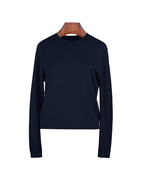 Crew Neck Vertical Stripe Knit Base Layer Top