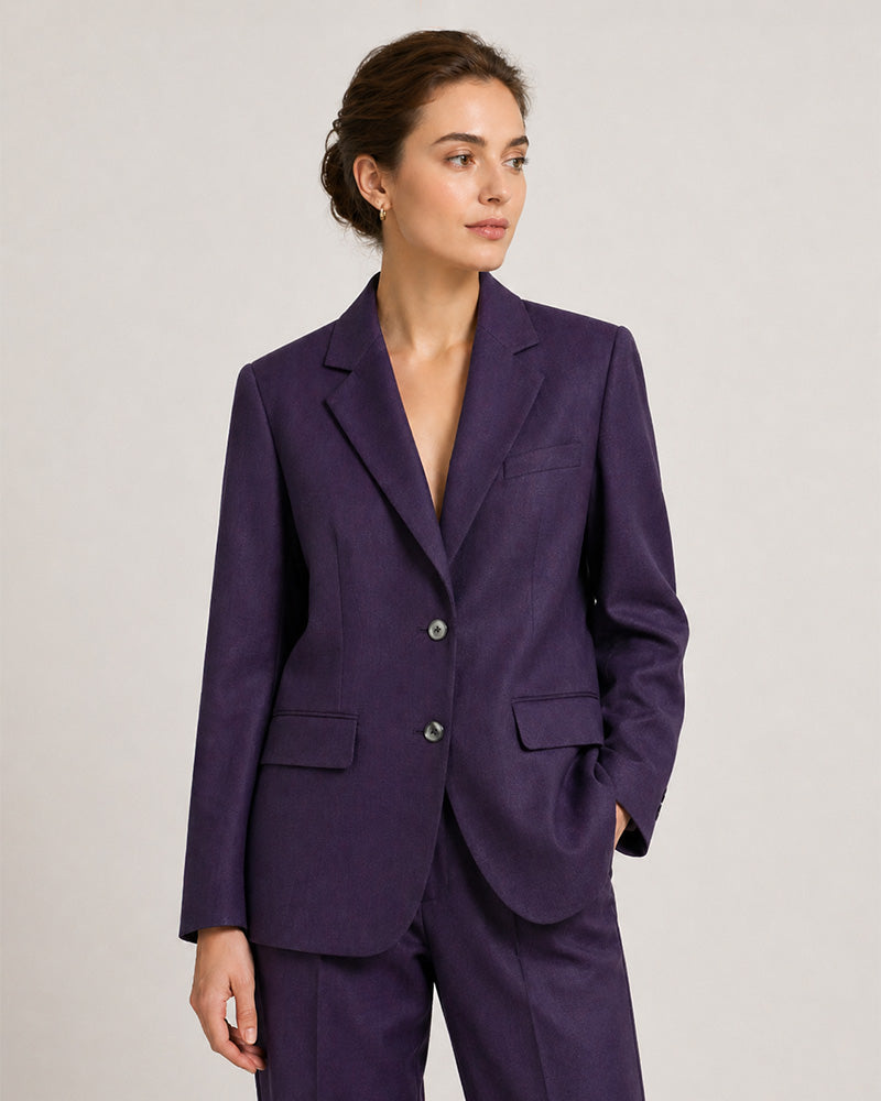 Linen Cotton Oversized Casual Blazer Suitpure