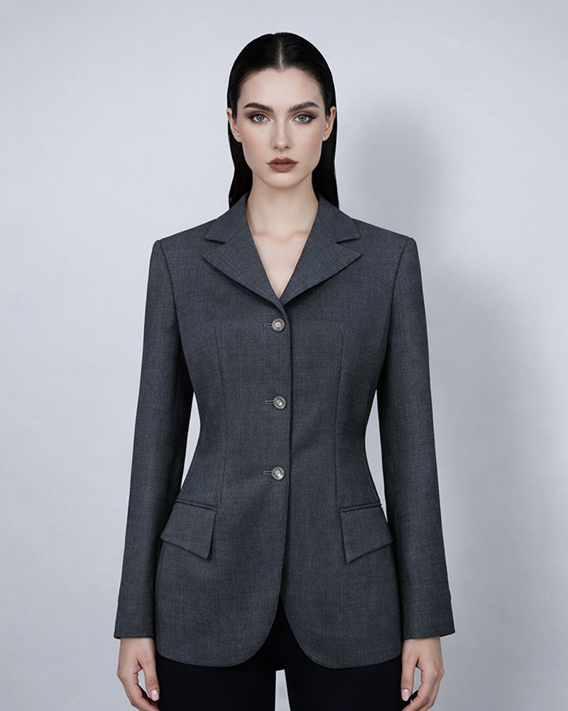 Fishtail Hem Blazer in Vintage American Style Suitpure